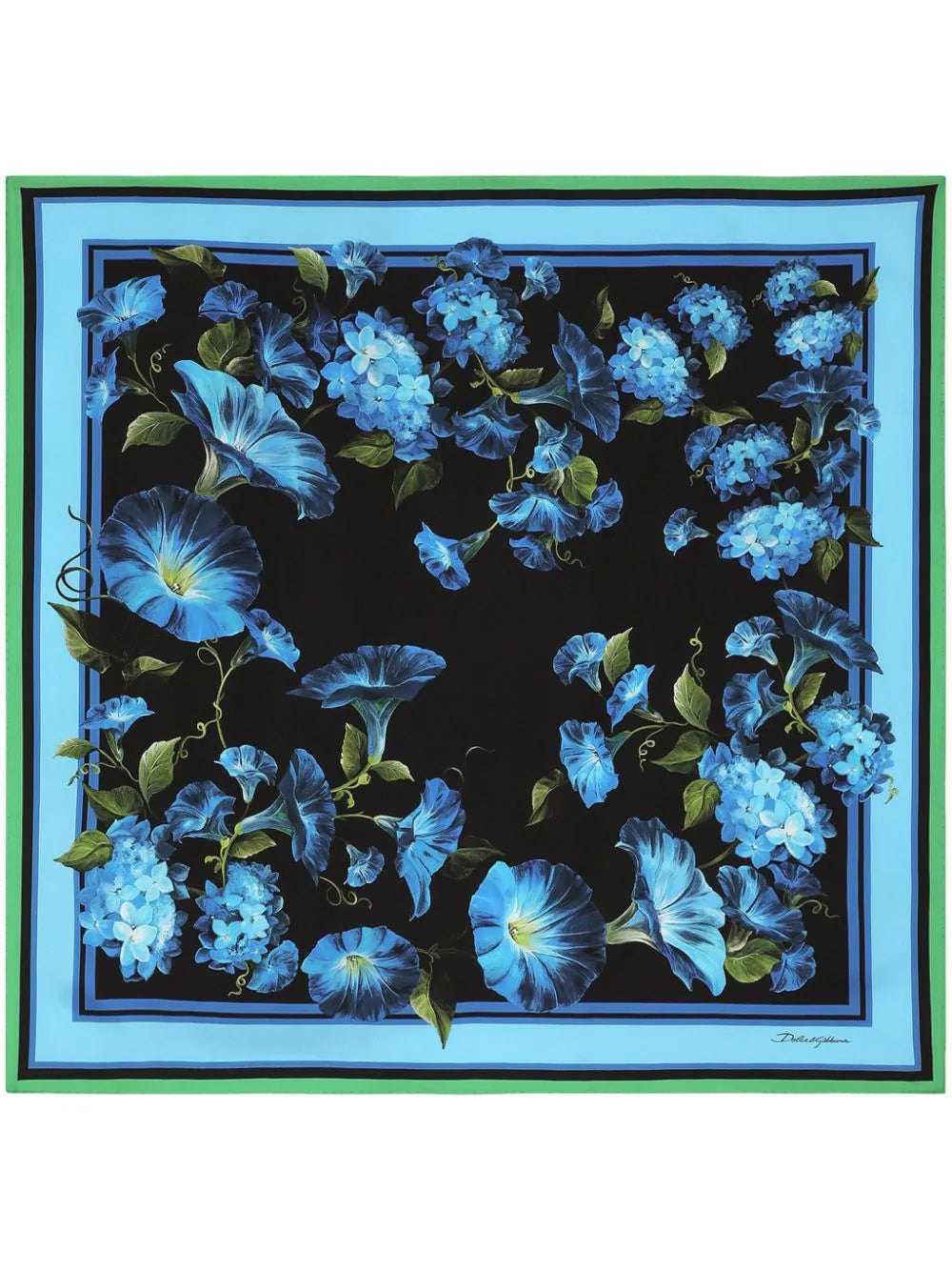 NEW Dolce & Gabbana 100% Silk Floral Print Silk Scarf Made In Italy