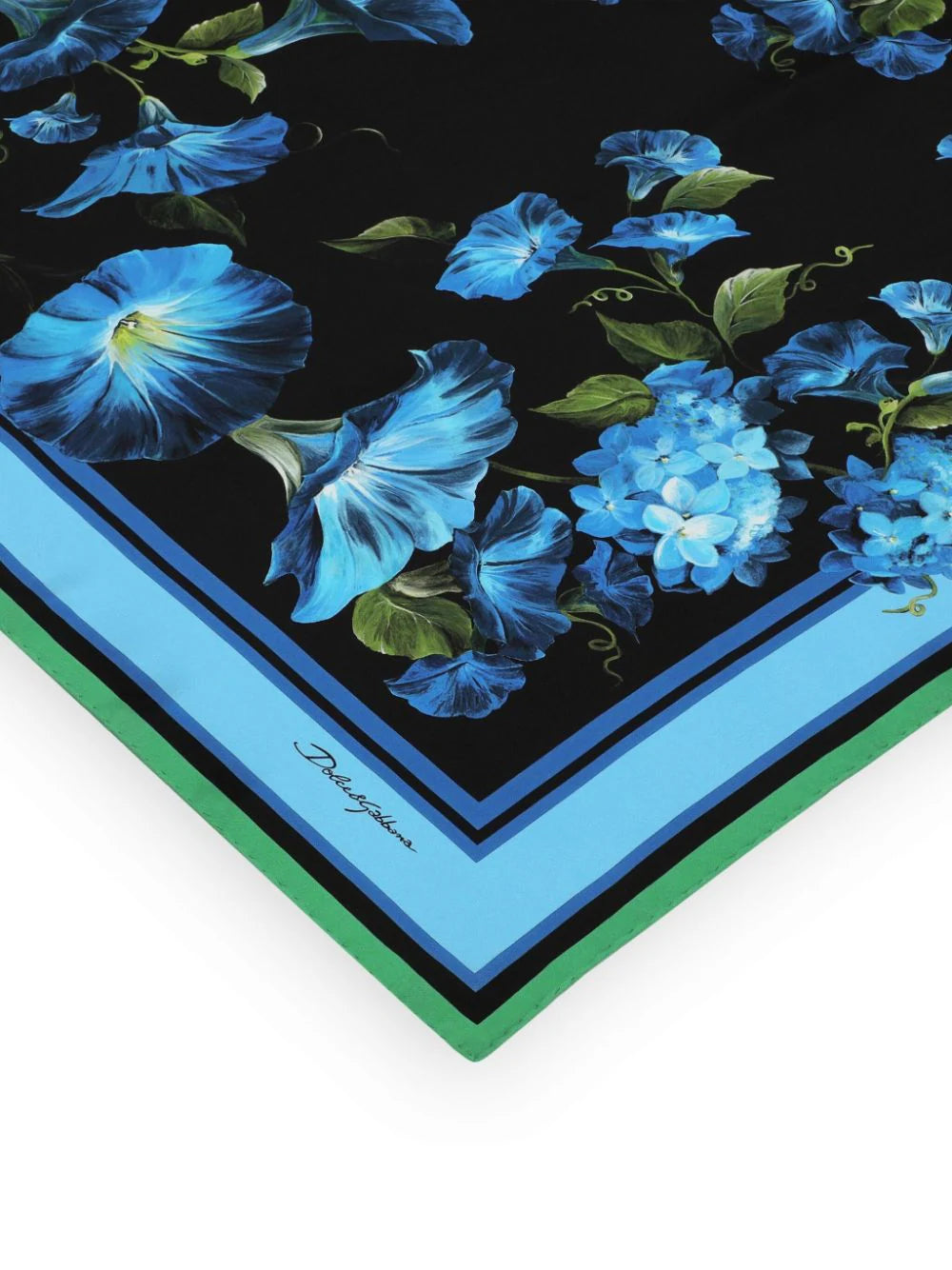 NEW Dolce & Gabbana 100% Silk Floral Print Silk Scarf Made In Italy
