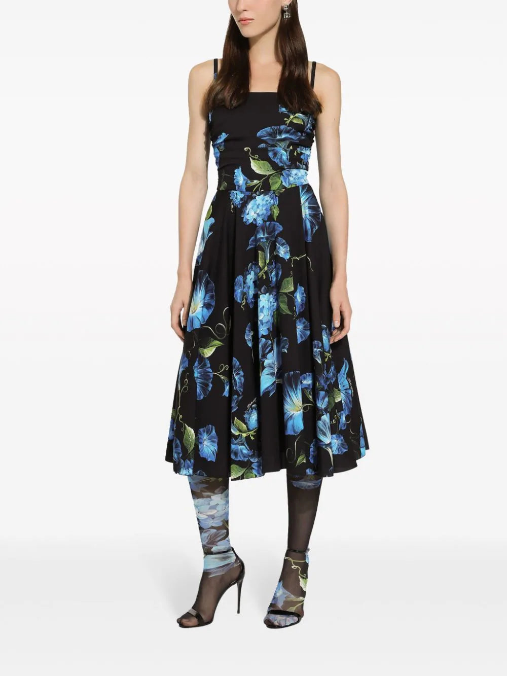 NEW Genuine Dolce & Gabbana Campanula-print midi dress (Please See Description)