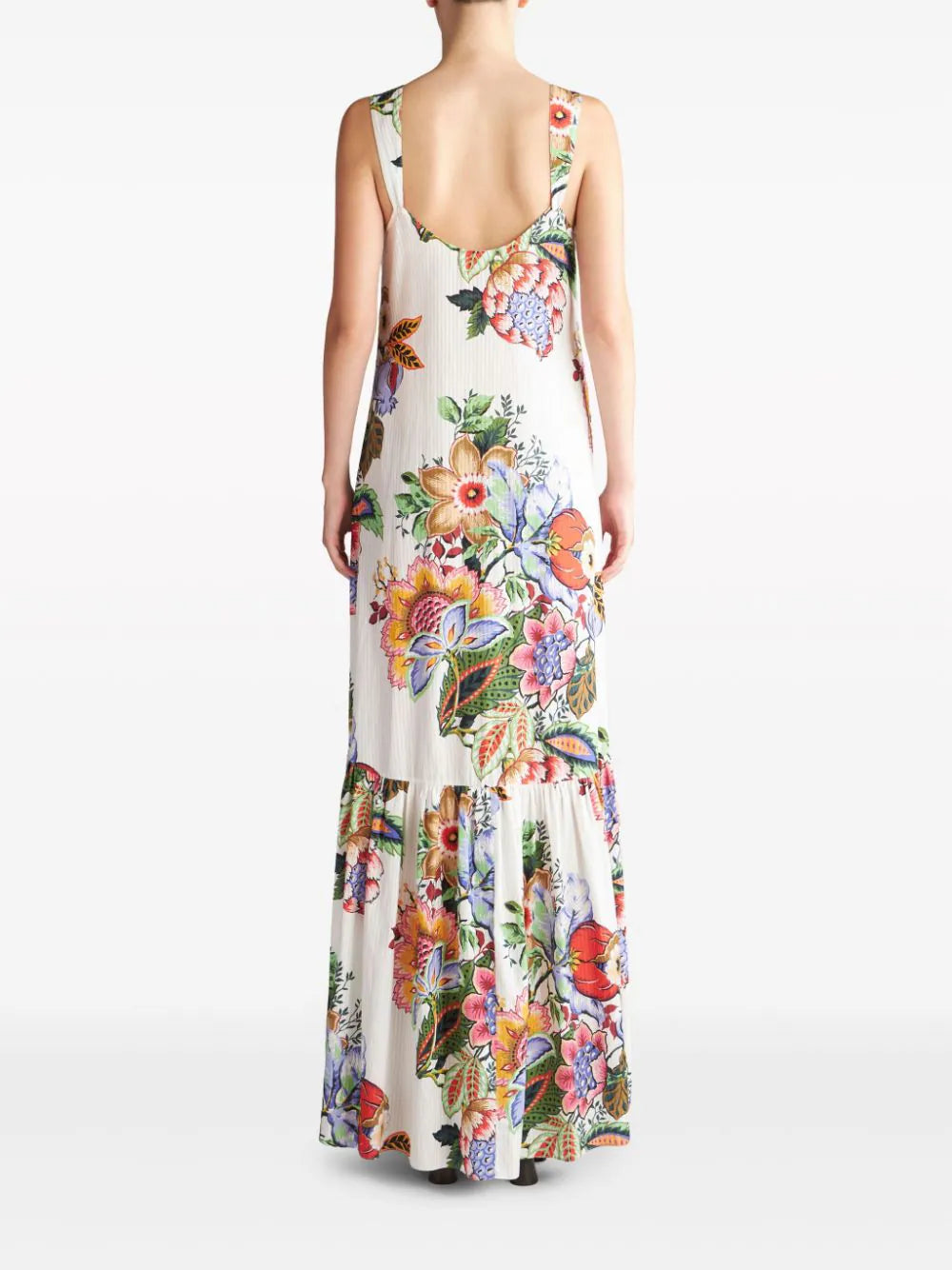 ETRO Floral-Print Cotton Blend Silk Maxi Dress Made In Itlay (PLEASE READ DESCRIPTION)