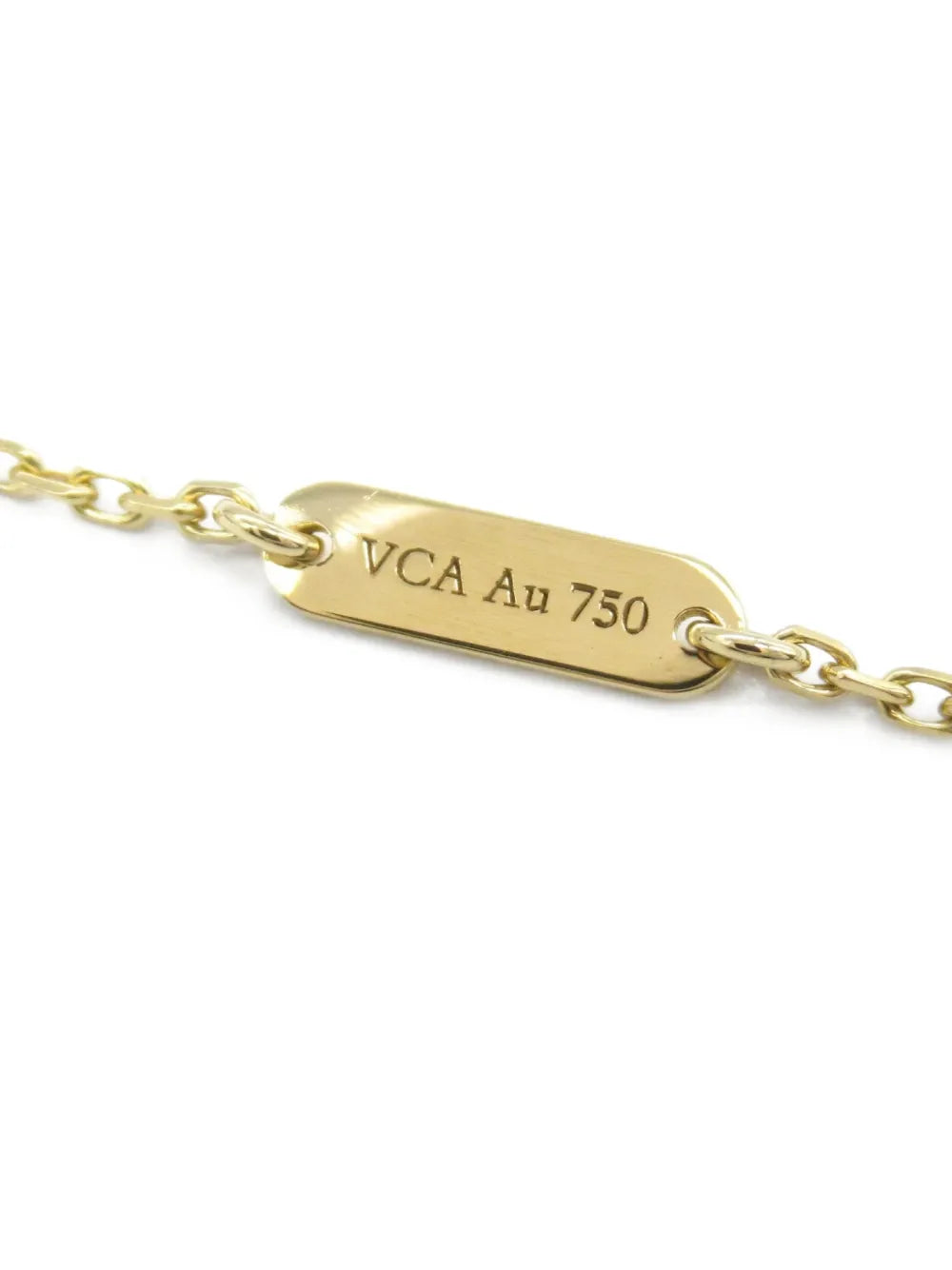Authentic Van Cleef & Arpels 10's 18kt yellow gold Vintage Alhambra onyx necklace