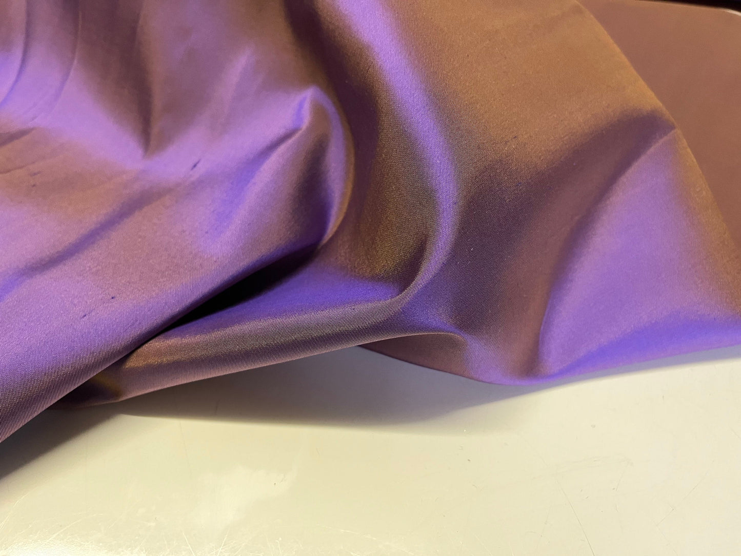 NEW High Class Two Tone Orange Purple 100% Silk Slub Dupion Satin Fabric