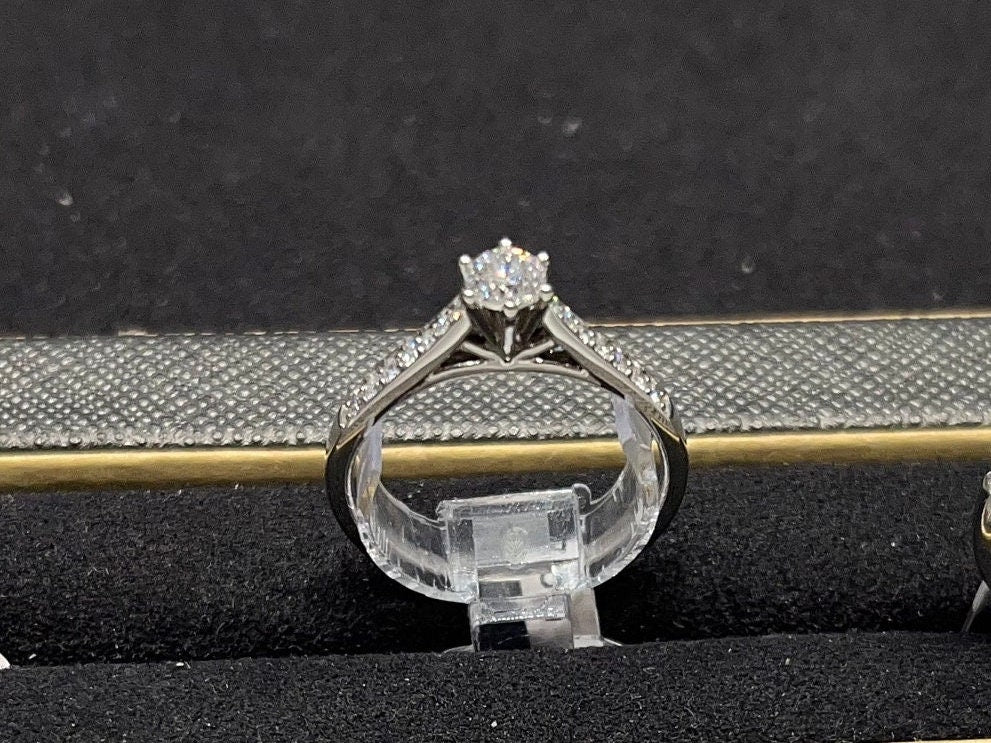 NEW Platinum Brilliant Cut 0.42, 88 Facet Diamond Ring GIA Certified Engagement Ring Wedding Ring