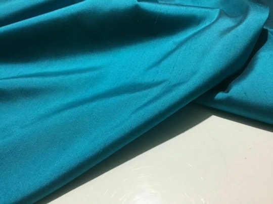 NEW High Class Turquoise Blue Stretch Silk Slub Dupion Fabric