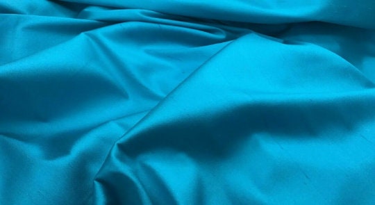 NEW High Class Turquoise Blue Stretch Silk Slub Dupion Fabric