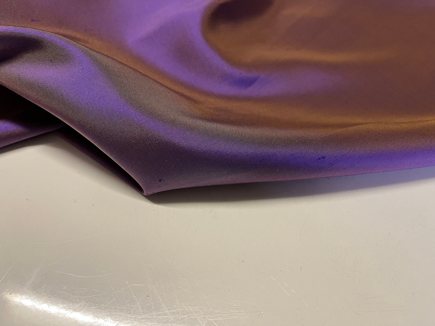 NEW High Class Two Tone Orange Purple 100% Silk Slub Dupion Satin Fabric