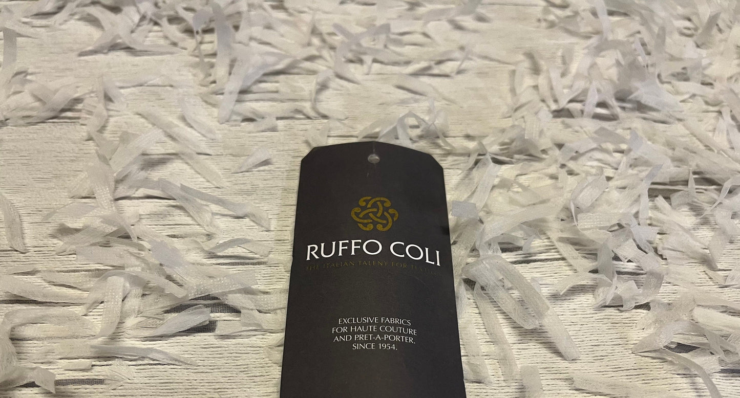 High Class Ruffo Coli Exclusive Fabrics For Haute Couture White Organza Boucle Ribbon Fabric Made In Italy