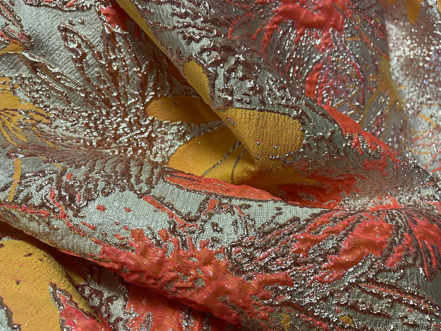 NEW High Class Floral Brocade Cloque Lurex Fabric