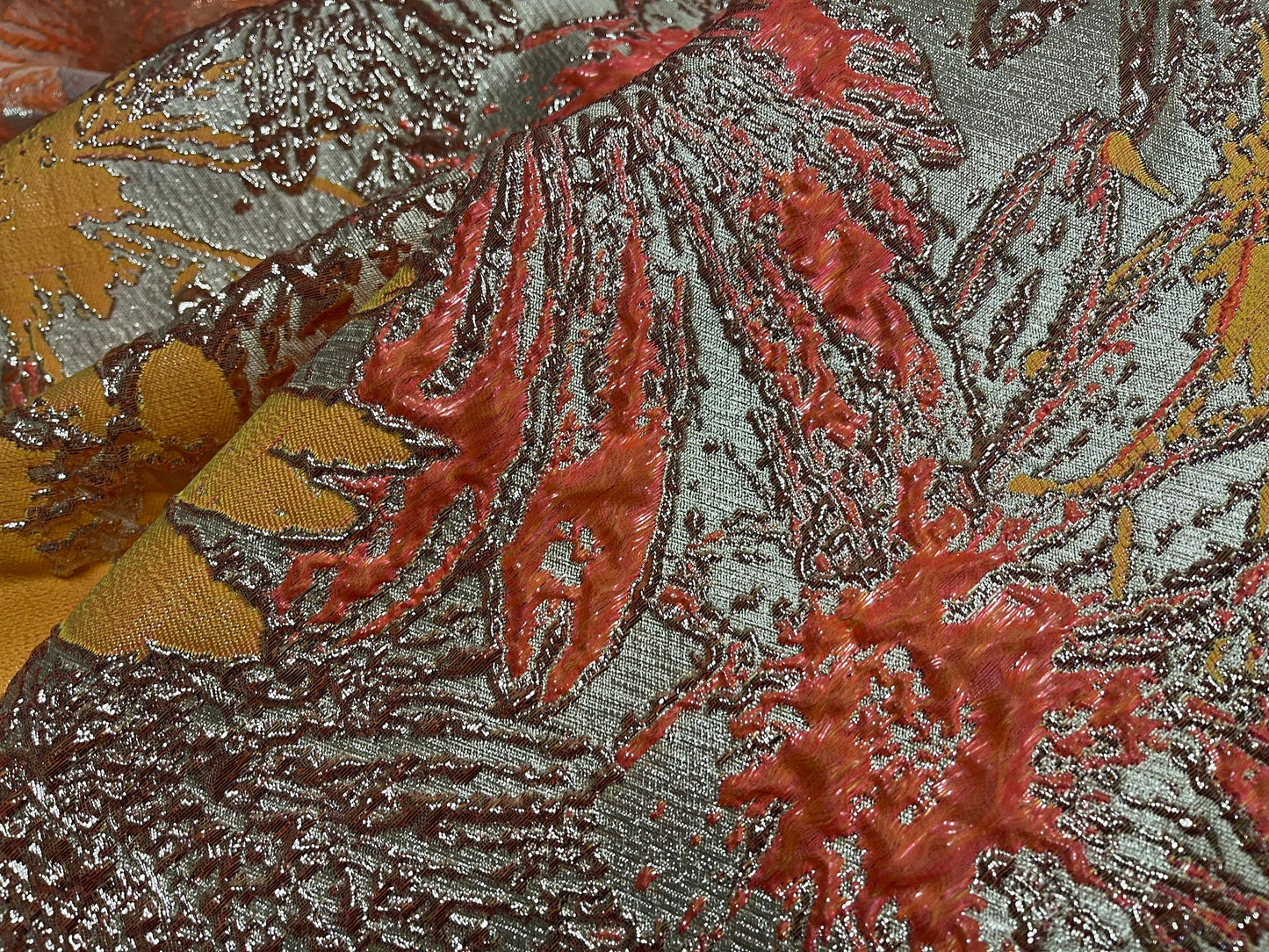 NEW High Class Floral Brocade Cloque Lurex Fabric
