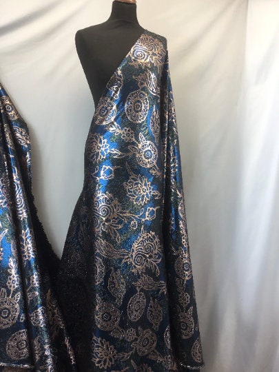 NEW High Class Floral Stretch Metallic Jacquard Brocade Fabric