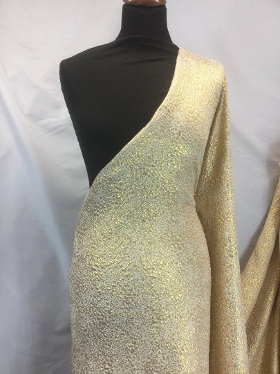 NEW High Class Gold Lurex Jacquard Cloque Fabric