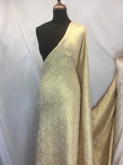NEW High Class Gold Lurex Jacquard Cloque Fabric