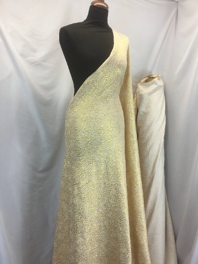 NEW High Class Gold Lurex Jacquard Cloque Fabric