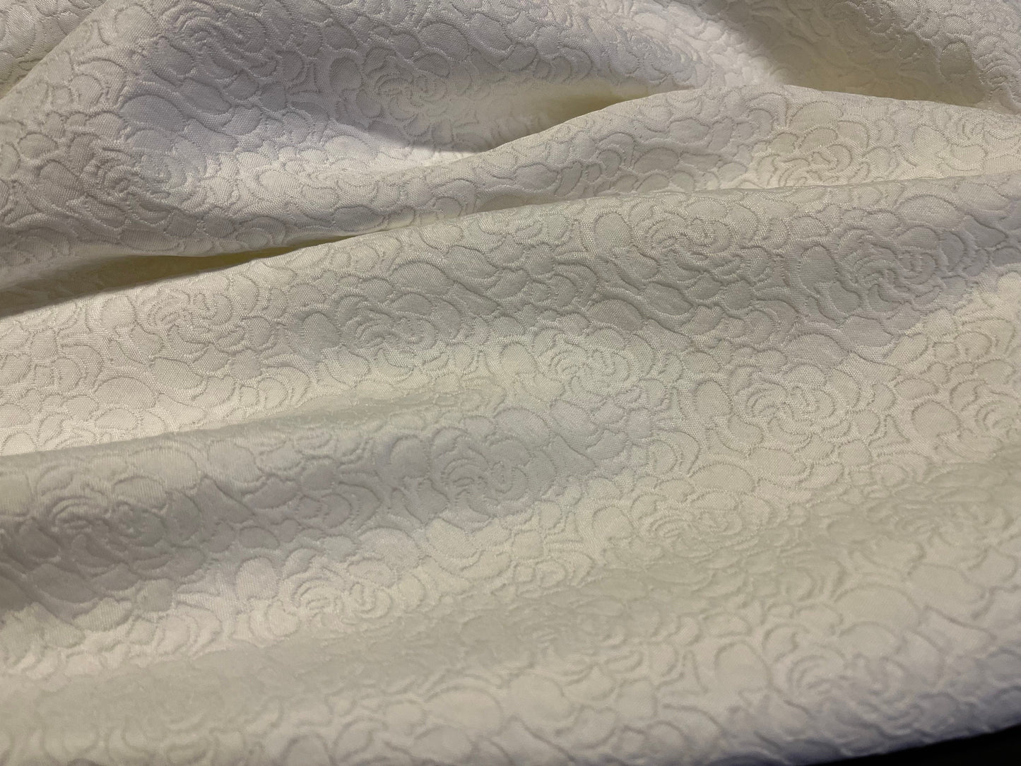 NEW High Class White Floral Brocade Bridal Fabric