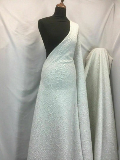 NEW High Class Ivory Silver Floral Jacquard Cloque Lurex Fabric