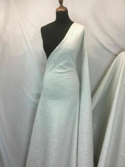 NEW High Class Ivory Silver Floral Jacquard Cloque Lurex Fabric