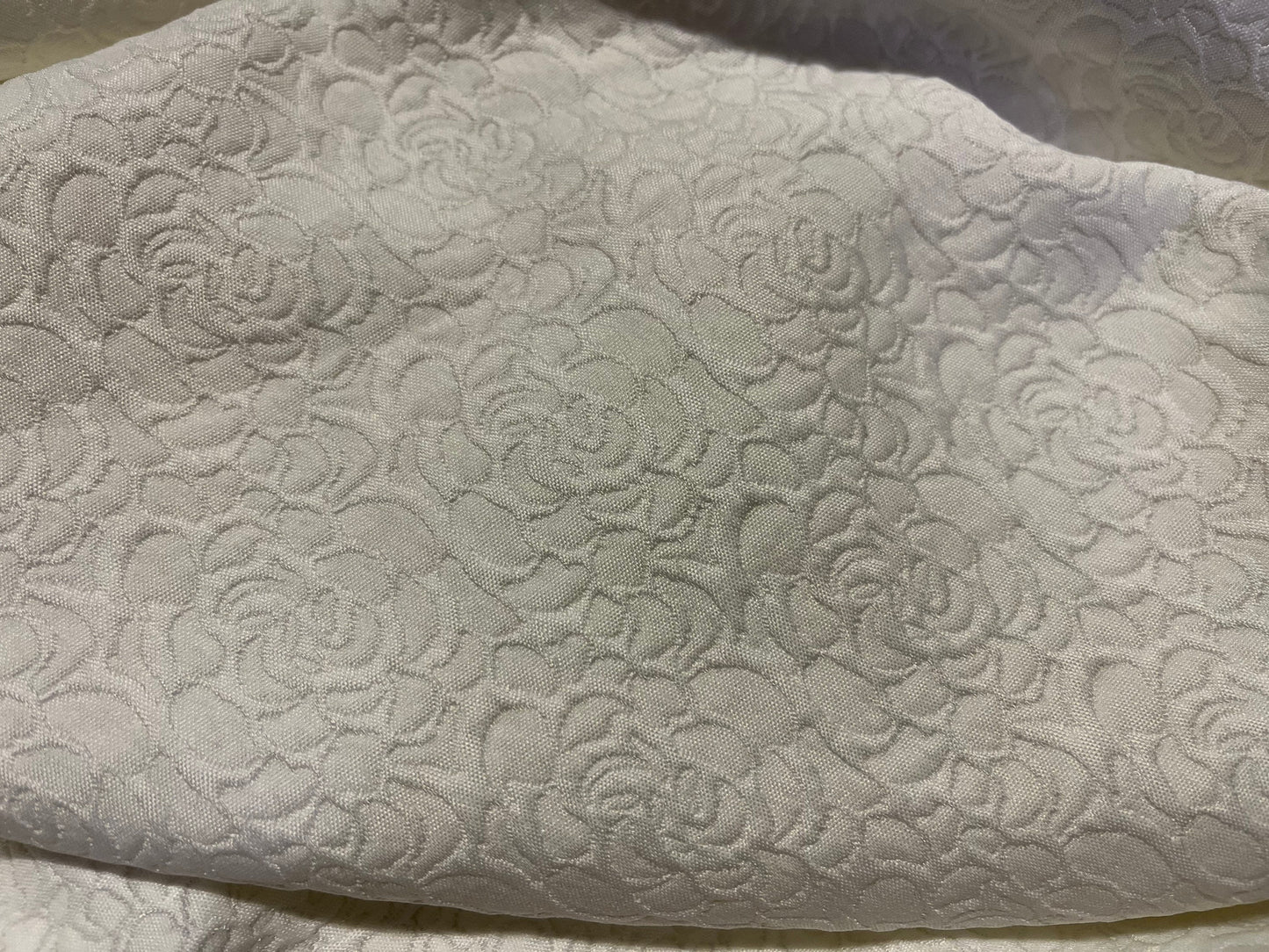 NEW High Class White Floral Brocade Bridal Fabric