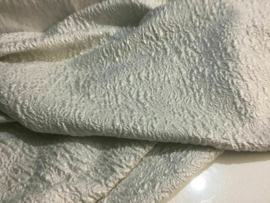 NEW High Class Ivory Silver Floral Jacquard Cloque Lurex Fabric