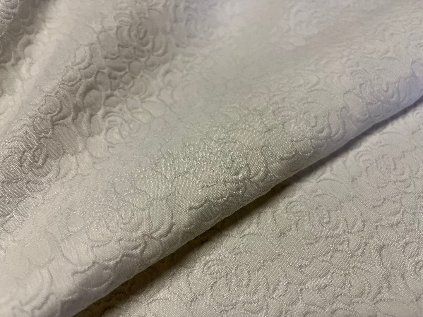 NEW High Class White Floral Brocade Bridal Fabric