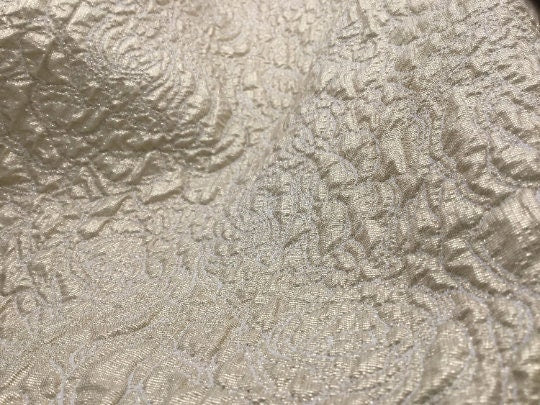 NEW High Class Champagne Gold Floral Jacquard Cloque Lurex Fabric