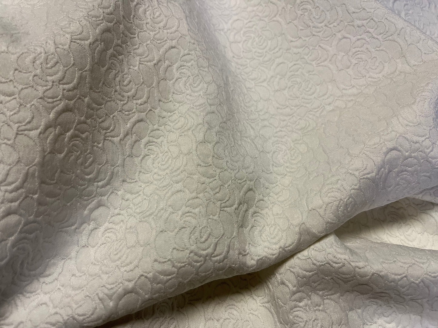 NEW High Class White Floral Brocade Bridal Fabric