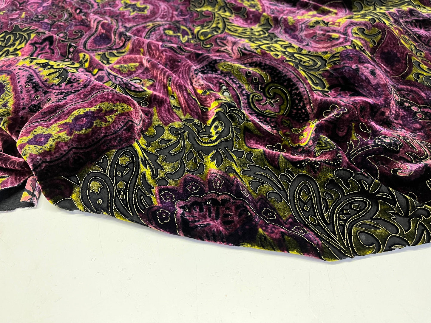 NEW High Class Paisley Viscose Silk Velvet Devore Fabric (See Description)