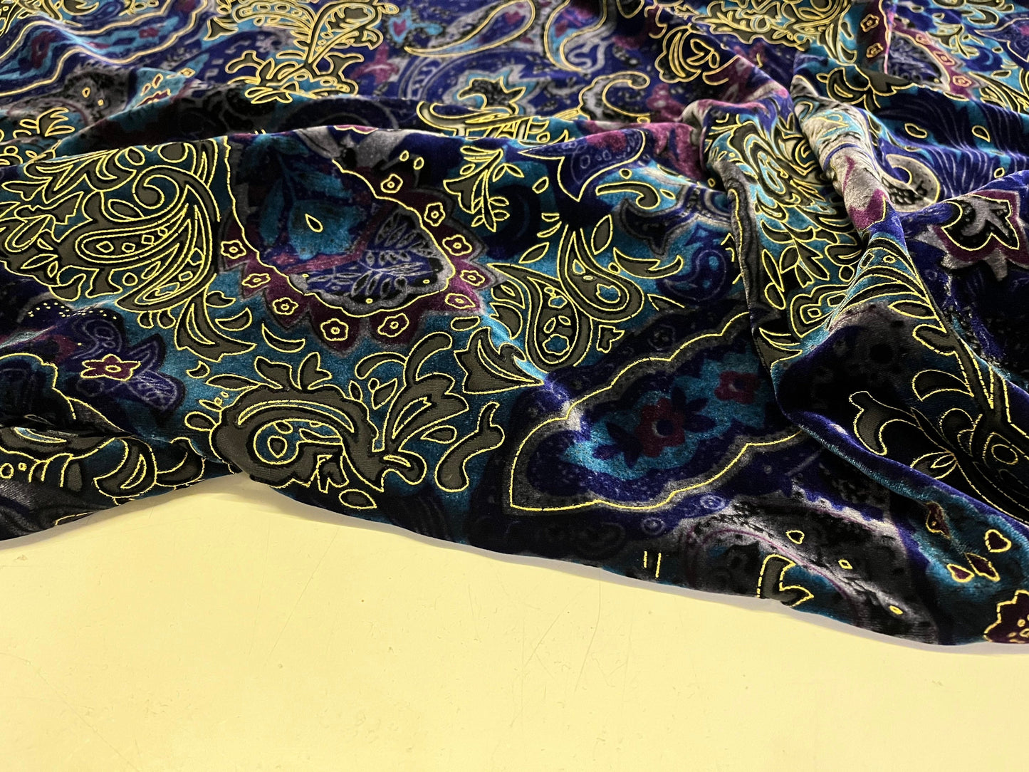 NEW High Class Paisley Viscose Silk Velvet Devore Fabric