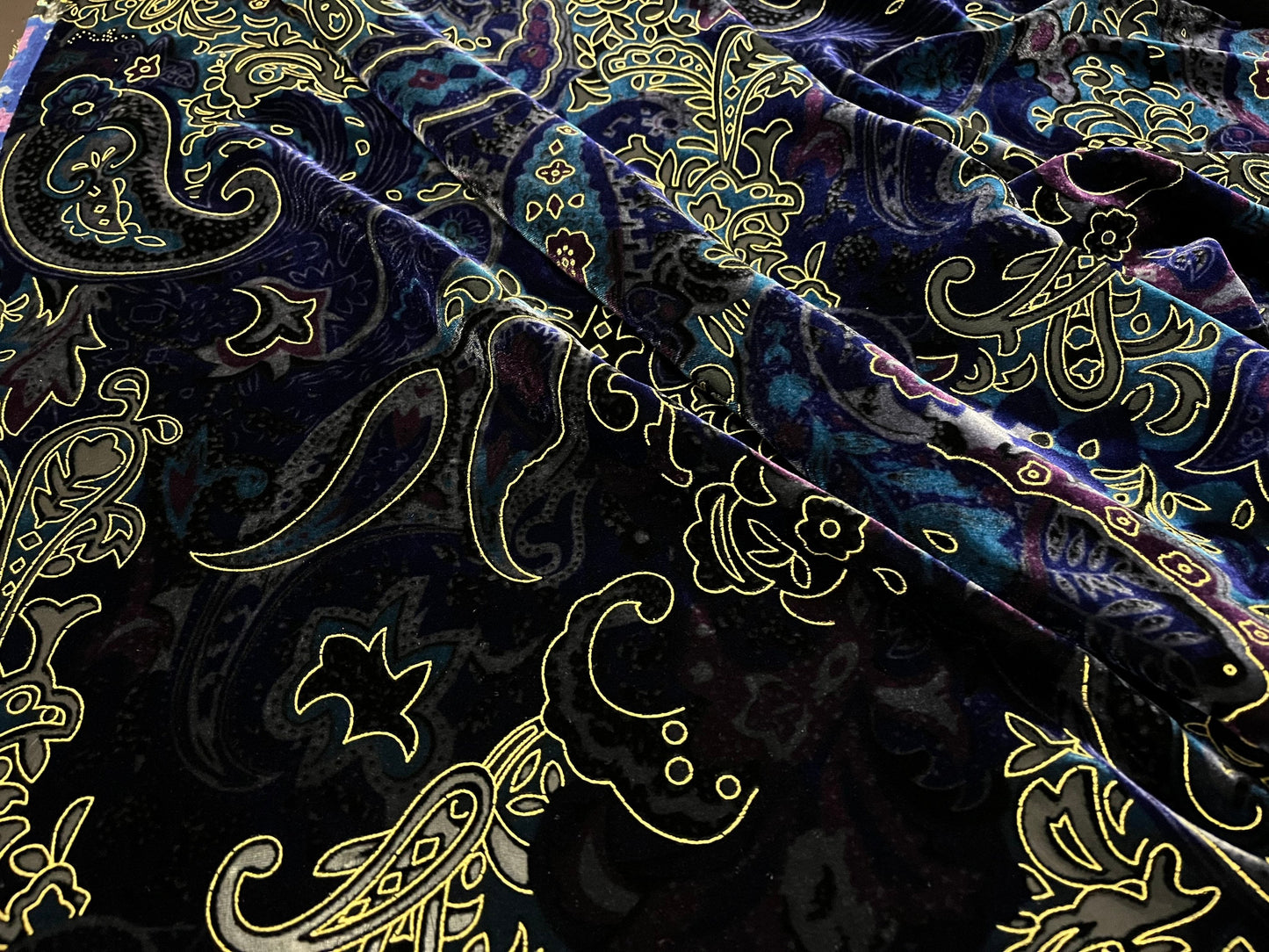 NEW High Class Paisley Viscose Silk Velvet Devore Fabric