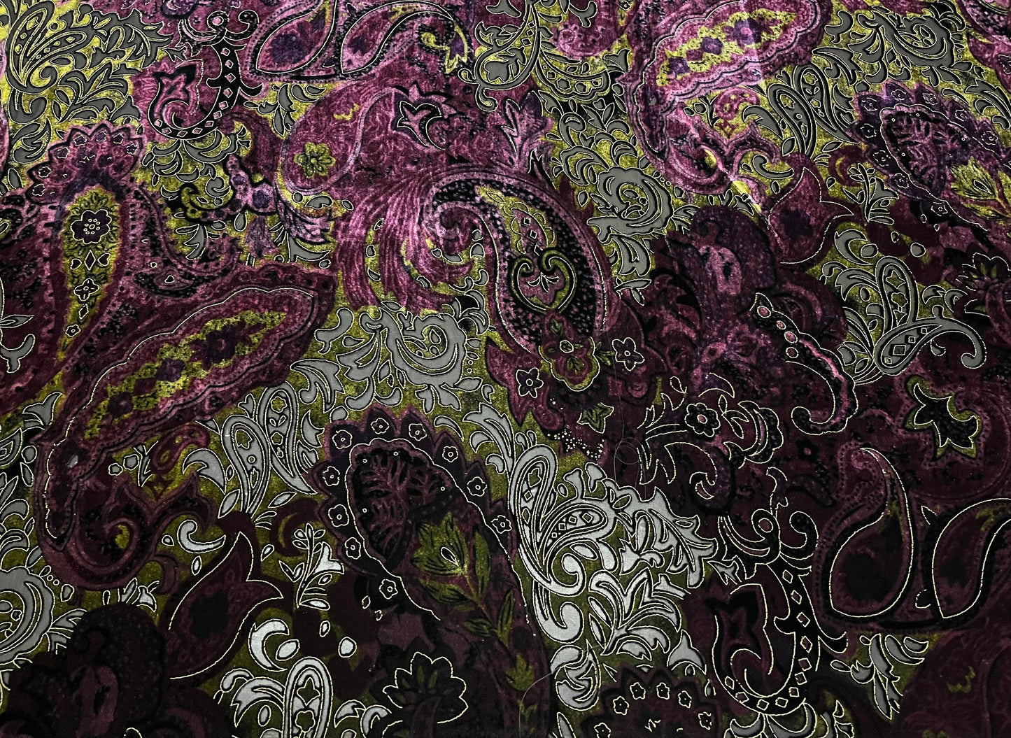 NEW High Class Paisley Viscose Silk Velvet Devore Fabric (See Description)
