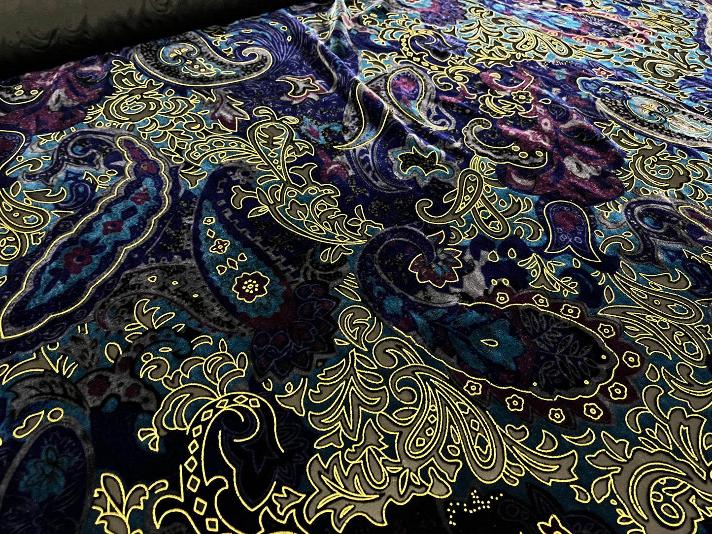 NEW High Class Paisley Viscose Silk Velvet Devore Fabric