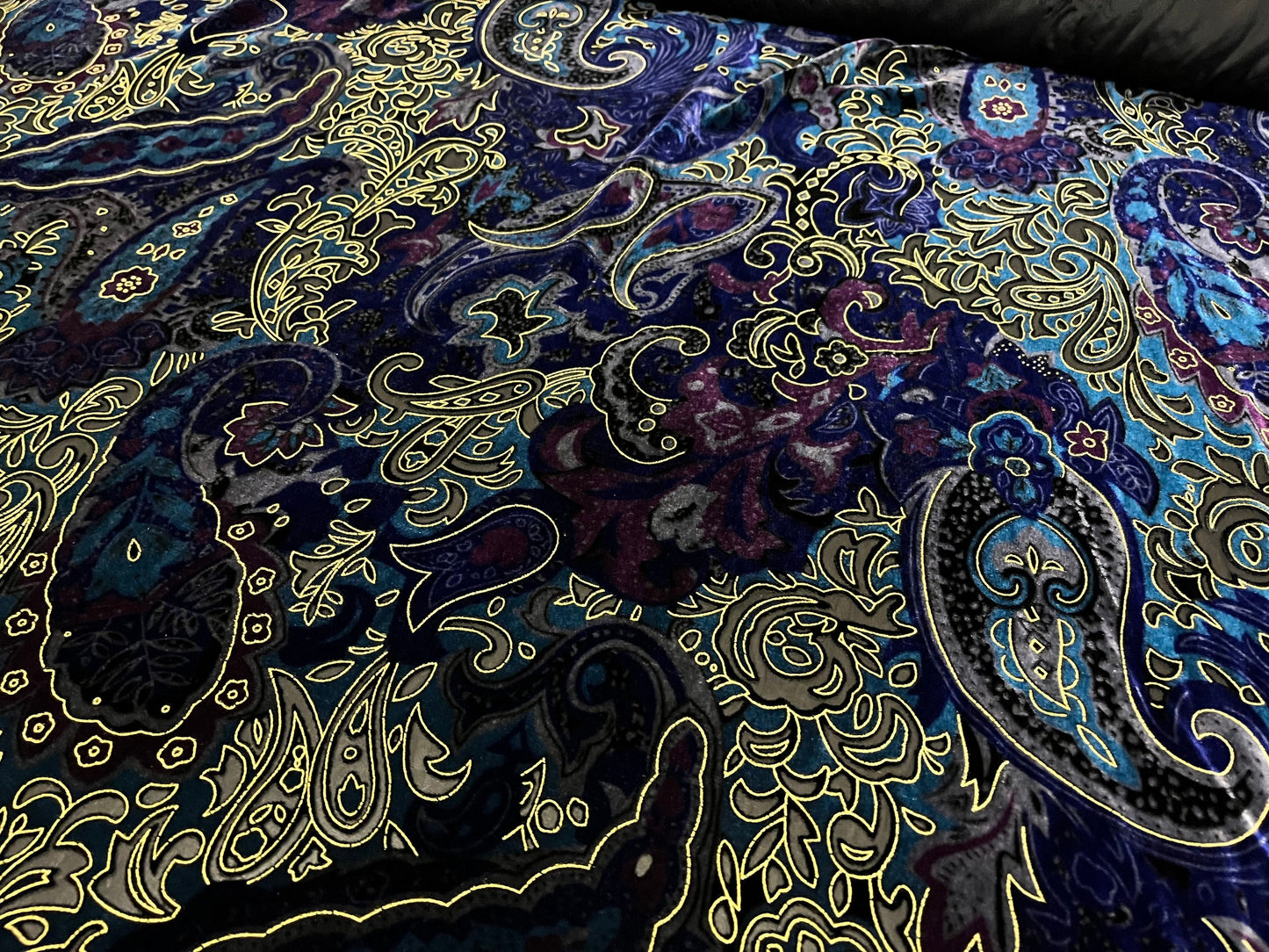 NEW High Class Paisley Viscose Silk Velvet Devore Fabric