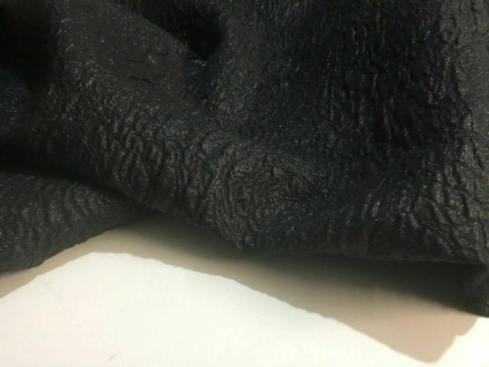NEW High Class Jet Black Floral Jacquard Cloque Lurex Fabric