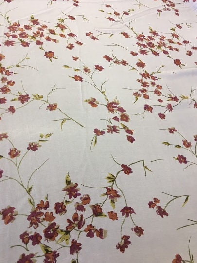 NEW High Class 100% Pure Silk Crinkle Chiffon Floral Print Fabric