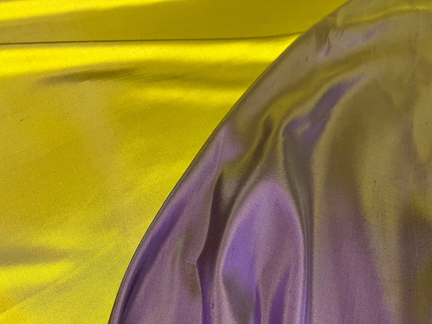 NEW High Class Two Tone Green Purple 100% Silk Slub Dupion Satin Fabric