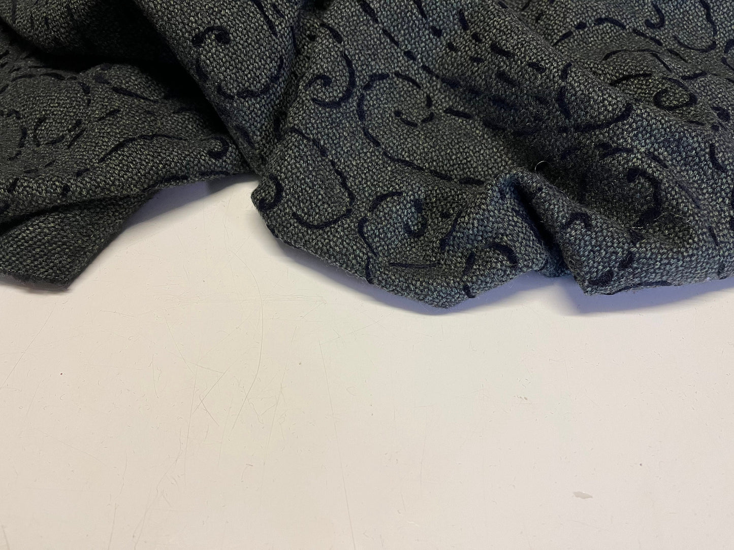 NEW High Class Embroidered Wool Cashmere Fabric