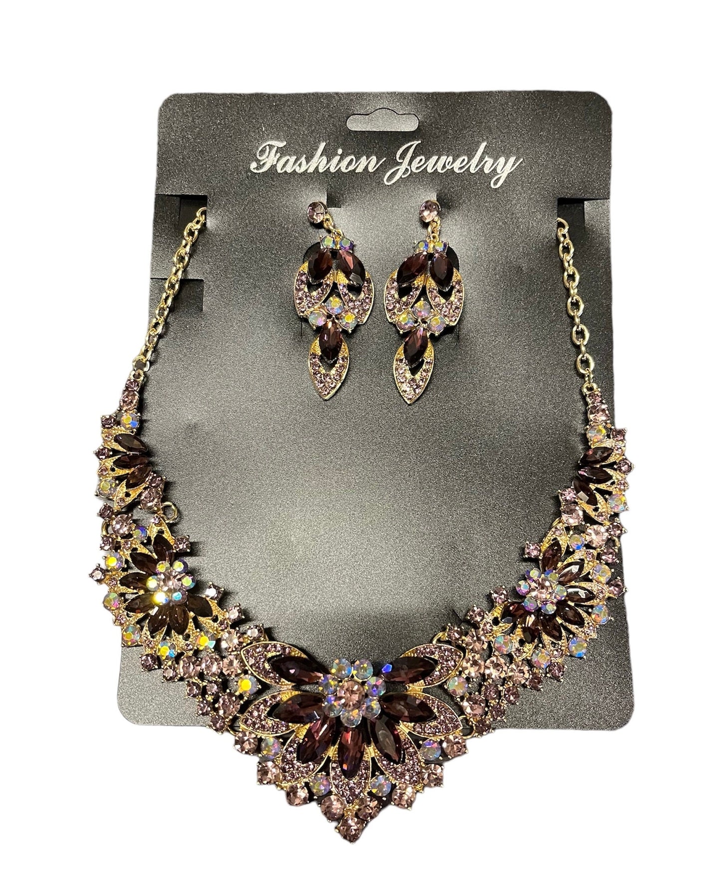 NEW High Class Womens Luxurious Flower Alloy Inlay Artificial Crystal Earring, Necklace Jewellery, Gift, Gift Jewellery, Fashion Jewellery