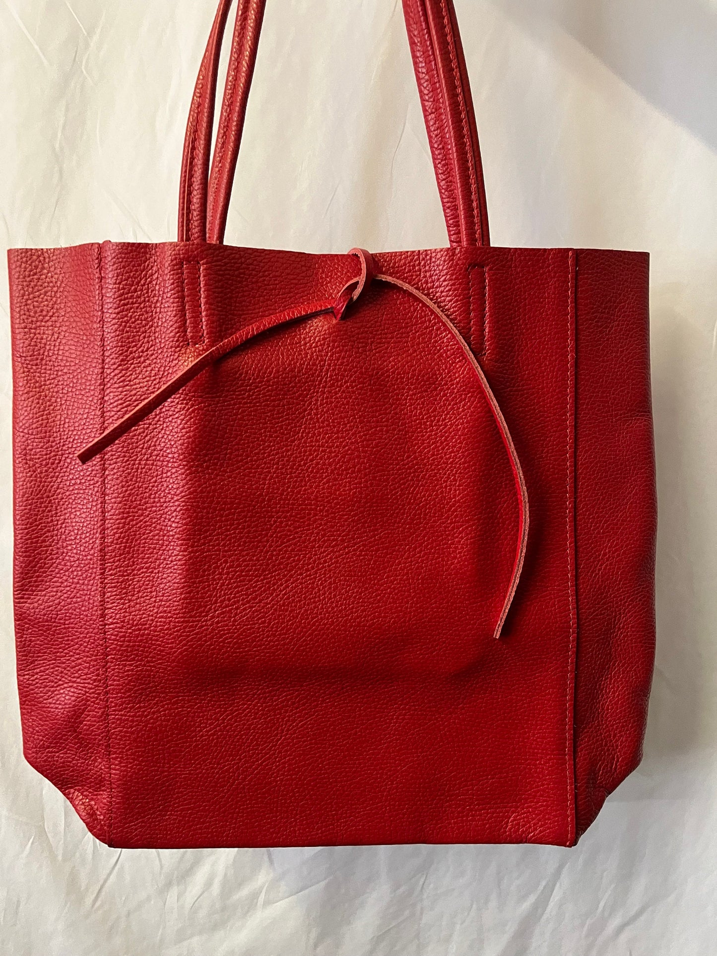 NEW High Class Red Women's Genuine Leather Bag, Leather Tote Bag, Gift Bag, Shoulder Bag