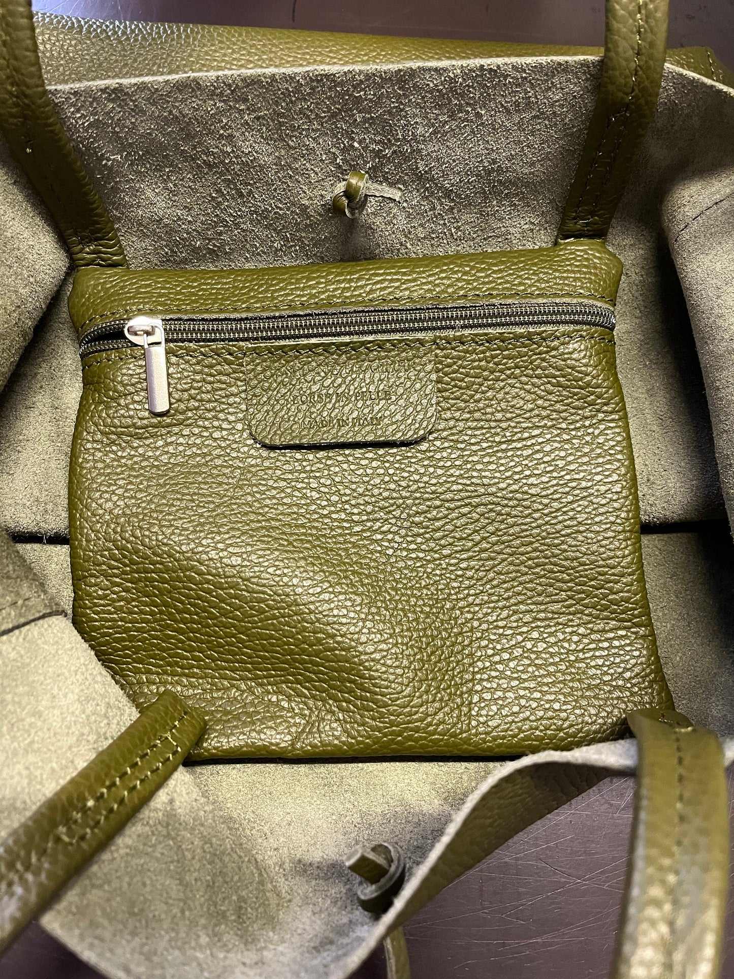 NEW High Class Olive Green Women's Genuine Leather Bag, Leather Tote Bag, Gift Bag, Shoulder Bag