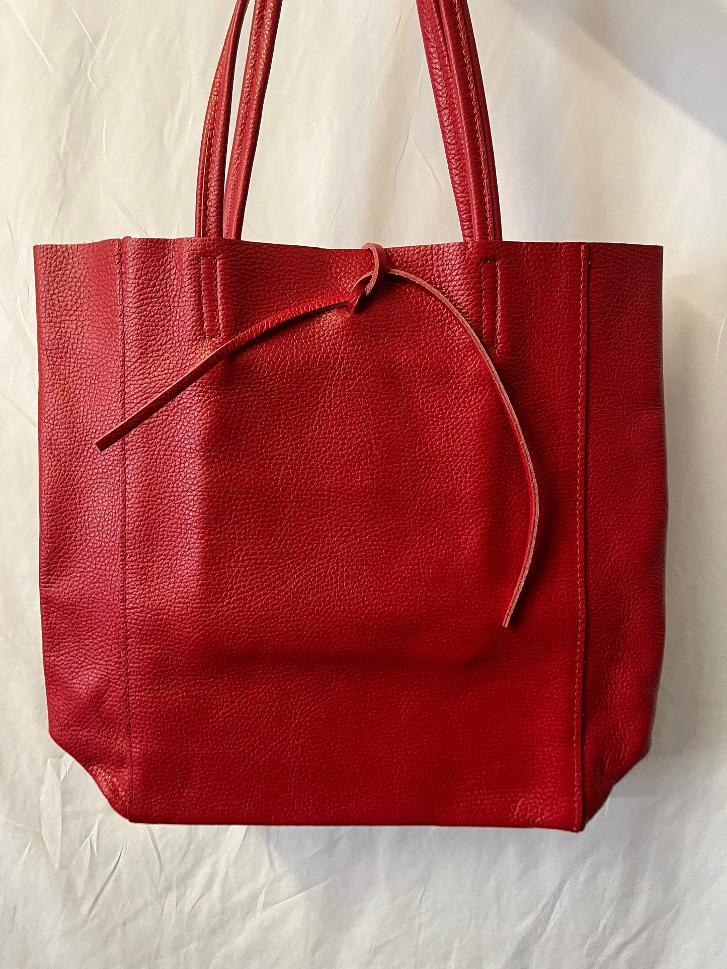 NEW High Class Red Women's Genuine Leather Bag, Leather Tote Bag, Gift Bag, Shoulder Bag