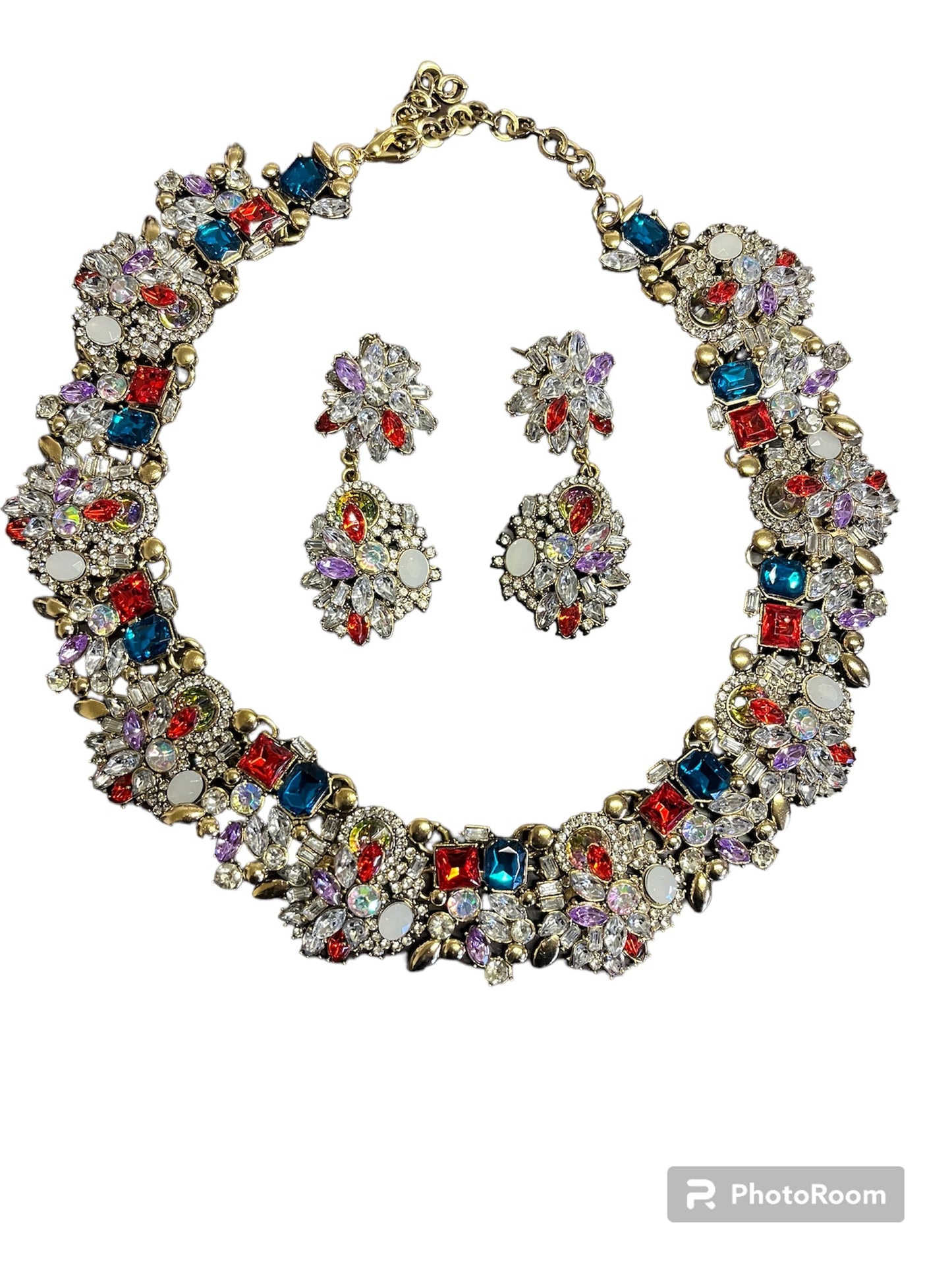 NEW High Class Womens Luxurious Geometric Artificial Gemstones Alloy Earring, Necklace Jewellery, Gift, Gift Jewellery, Fashion Jewellery