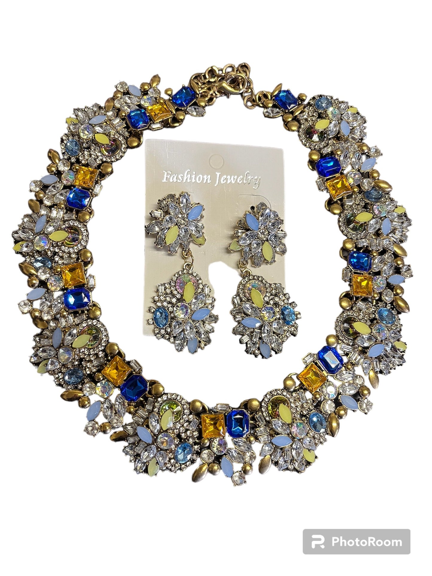 NEW High Class Womens Luxurious Geometric Artificial Gemstones Alloy Earring, Necklace Jewellery, Gift, Gift Jewellery, Fashion Jewellery