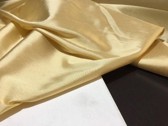 NEW High Class Gold Vanilla Stretch Silk Slub Dupion Fabric