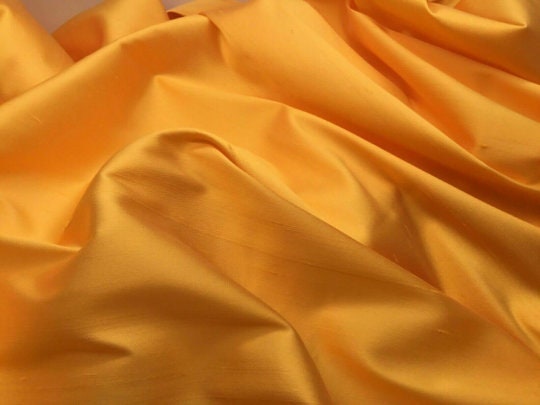 NEW High Class Gold Mustard Stretch Silk Slub Dupion Fabric