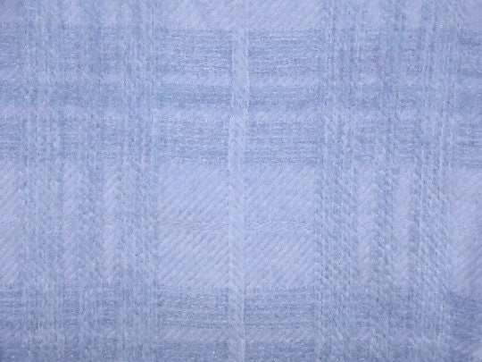 NEW High Class Light Blue Wool Check Lurex Fabric