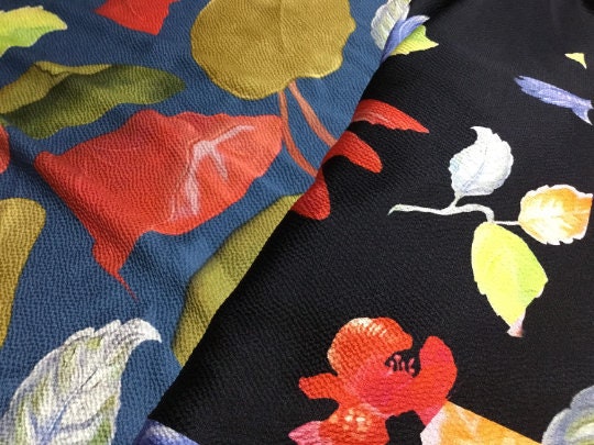 NEW Haute Italian 100% Silk Floral Picasso Print Fabric Made In Italy