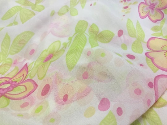 NEW High Class 100% Pure Silk Chiffon Floral Print Fabric
