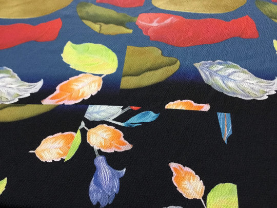 NEW Haute Italian 100% Silk Floral Picasso Print Fabric Made In Italy