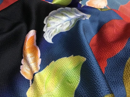 NEW Haute Italian 100% Silk Floral Picasso Print Fabric Made In Italy