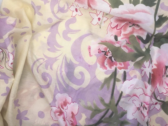 NEW Cotton Silk Floral Print Fabric