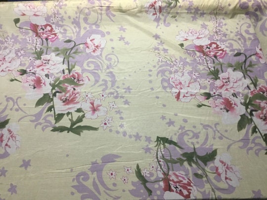 NEW Cotton Silk Floral Print Fabric